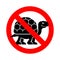 Stop Turtle. Forbidden red road sign. Ban tortoise Vector illustration