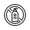 stop using liquid soap line icon vector illustration