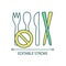 Stop using plastic utensils RGB color icon