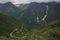 The stop at Utsikten allows travelers to view the scenery of Gaularfjellet where the road twists and turns through nine hairpin