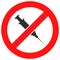 Stop Vaccine Raster Icon Flat Illustration