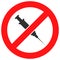 Stop Vaccine Vector Icon Flat Illustration