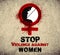 Stop violence against women vintage