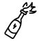 Stop violence fire bottle icon, outline style