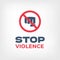 Stop the violence illustration, fist and prohibition symbol