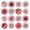 Stop virus emblem set. Collection icon virus. Vector