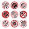 Stop virus emblem set. Collection icon virus. Vector