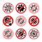 Stop virus emblem set. Collection icon virus. Vector