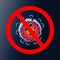 Stop virus. Global epidemic alert.virus COVID-19 icon.