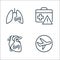 Stop virus line icons. linear set. quality vector line set such as airplane, cardio, suitcase