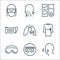 Stop virus line icons. linear set. quality vector line set such as sneeze, bus, glasses, robe, lungs, mask, test tube, breathing