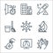 stop virus line icons. linear set. quality vector line set such as wash, lungs, medical mask, microscope, virus, broom,