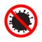 Stop virus prohibition sign. Infection protect. Danger biohazard symbol. Bacteria vector illustration