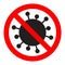 Stop virus prohibition sign. Infection protect. Danger biohazard symbol. Bacteria vector illustration