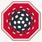Stop Virus red octagonal sign. Microbe, allergy bacteria, pathogen respiratory infection. Medical healthcare