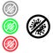 Stop virus vector icon. germs and microbe illustration symbol. Antibacterial and antiviral defence sign or logo.