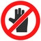 Stop Voting Hand Raster Icon Flat Illustration
