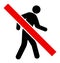 Stop Walking Pedestrian - Vector Icon Illustration