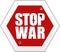 Stop war-bullet hole