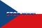 Stop war. The inscription on the flag of Czech Republic. The letters are painted in the colors of the Russian flag. Illustration