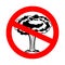 Stop war. Nuclear explosion is prohibited. Red prohibition sign