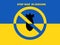 Stop war in Ukraine concept, bomb over Ukraine