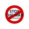 Stop war in Ukraine and no war red forbidding signs and symbols. Vector illustration