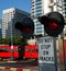 Stop Warning Signal Metro Transit Railroad Tracks