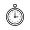 Stop watch or chronometer icon pixel perfect editable stroke out