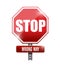 stop. wrong way street sign illustration