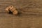 Stoppers from champagne on a wooden background,