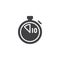 Stopwatch with 10 minutes delivery time vector icon