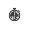Stopwatch with 20 minutes delivery time vector icon