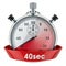 Stopwatch with 40 seconds timer. 3D rendering