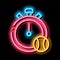 Stopwatch Ball neon glow icon illustration
