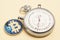 Stopwatch and bitcoin. Fast money on bitcoin. Fast cryptocurrency transfer