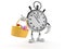 Stopwatch character holding basket with easter egg