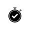 stopwatch with check mark. Vector illustration decorative design