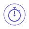 Stopwatch chronometer circular line icon. Round sign. Flat style vector symbol.