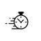 Stopwatch, chronometer, time, clock icon in black simple design on an isolated white background. EPS 10 vector