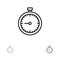 Stopwatch, Clock, Fast, Quick, Time, Timer, Watch Bold and thin black line icon set