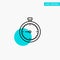 Stopwatch, Clock, Fast, Quick, Time, Timer, Watch turquoise highlight circle point Vector icon