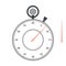 Stopwatch dial and arrow on white background. Vector illustration