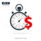 Stopwatch with dollar sign, Time is money business concept