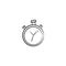 Stopwatch  doodle icon vector hand draw