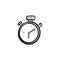 Stopwatch  doodle icon vector hand draw