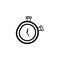 Stopwatch  doodle icon vector hand draw