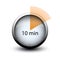 Stopwatch with expiring time 10 minutes web icon