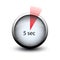 Stopwatch with expiring time 5 seconds web icon