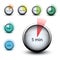 Stopwatch with expiring time n minutes web icon